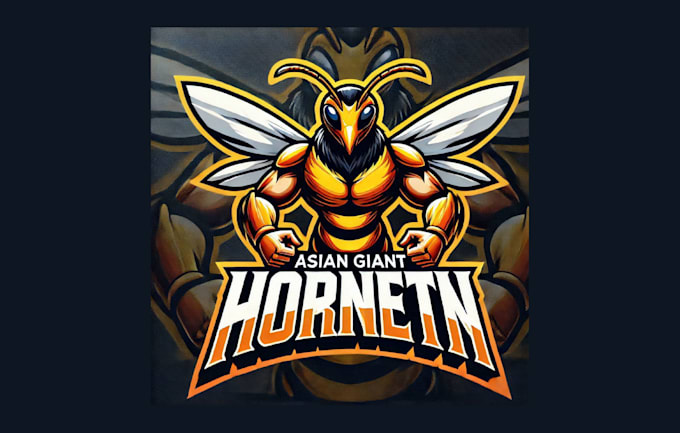 do asian giant hornet mascot logo with creative concept