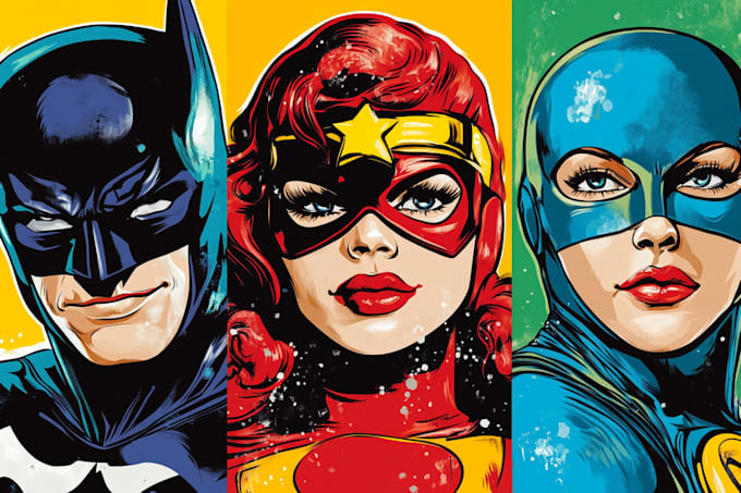 draw comic superhero pop art portraits