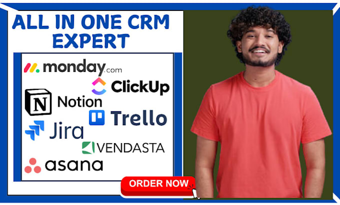 be your monday crm expert notion crm monday board setup trello clickup asana