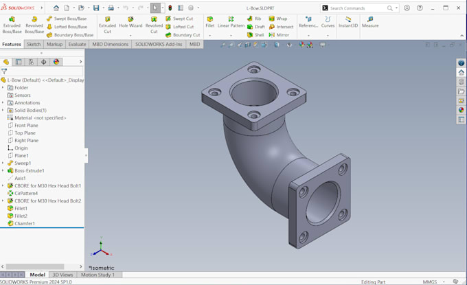 do part modelling in solid works