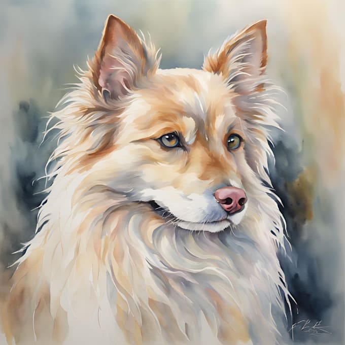 draw watercolor pet portrait