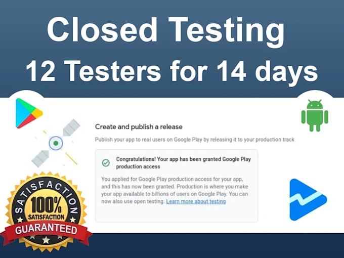 provide real 12 testers for google play console closed testing