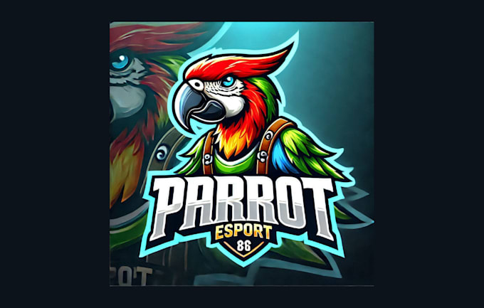make modarn parrot mascot logo with creative concepts