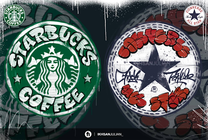 modify the logo with urban graffiti art