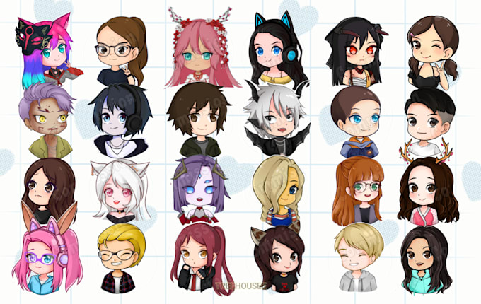 create chibi icon, logo, and profil pic from your characters