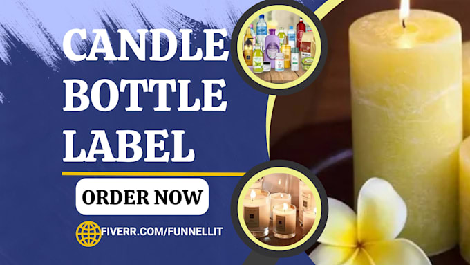 design product label candle label bottle label packaging design shopify store
