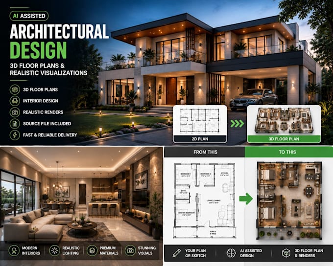create ai architectural designs and 3d floor plans