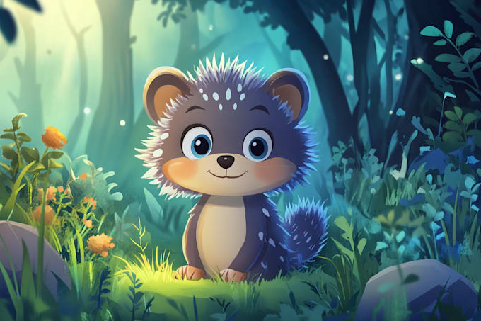 draw cute cartoon animal character