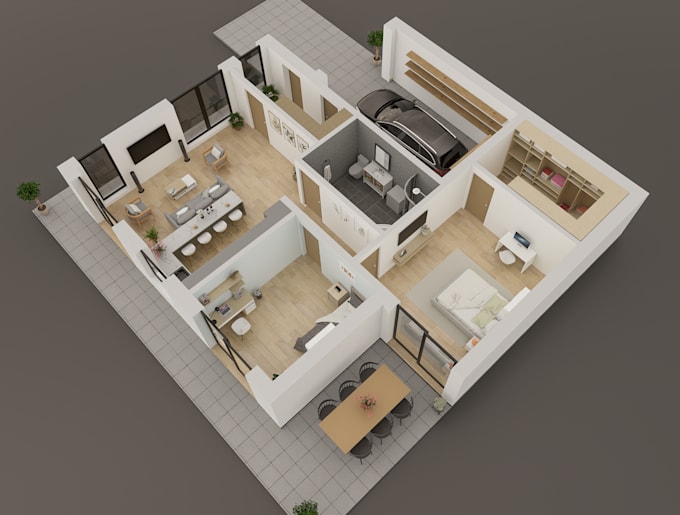convert 2d floor plans into 3d floor plans