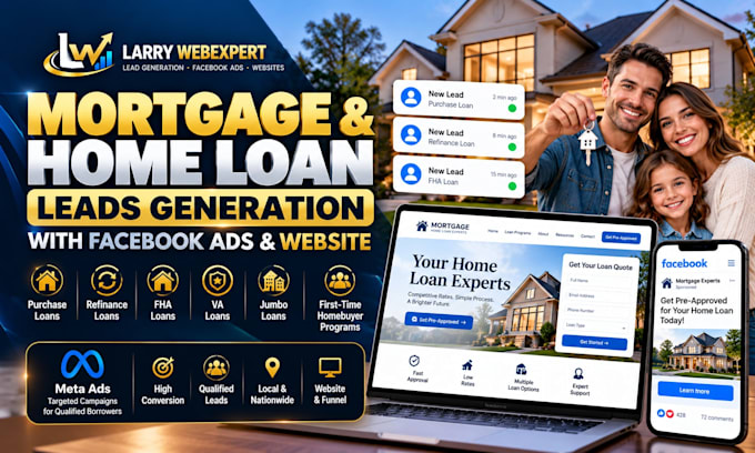 generate mortgage and home loan leads with facebook ads and website