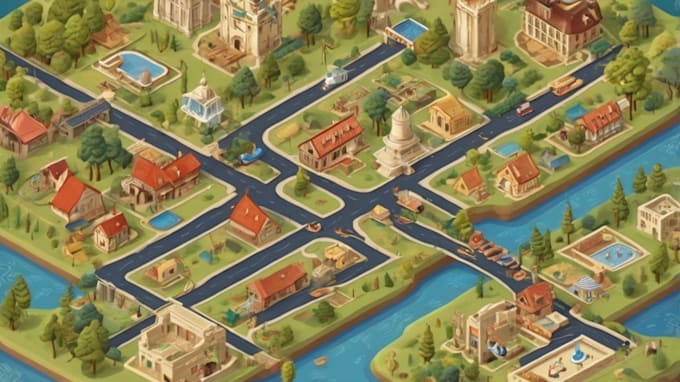 draw a unique vector or isometric map