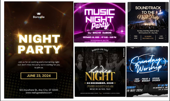 design animated flyer and motion video party flyer