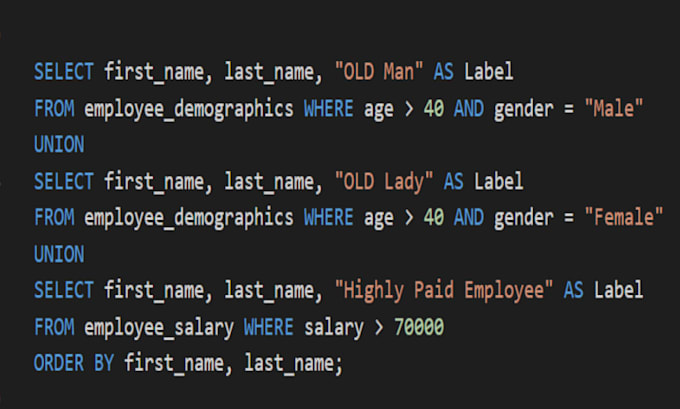 write or fix sql queries in mysql, oracle server and sqlite