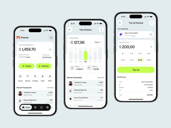 develop p2p payment app, investment app, virtual bank app, money transfer app
