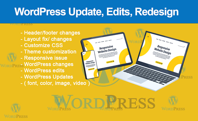 do wordpress changes, edit wordpress or wordpress customization