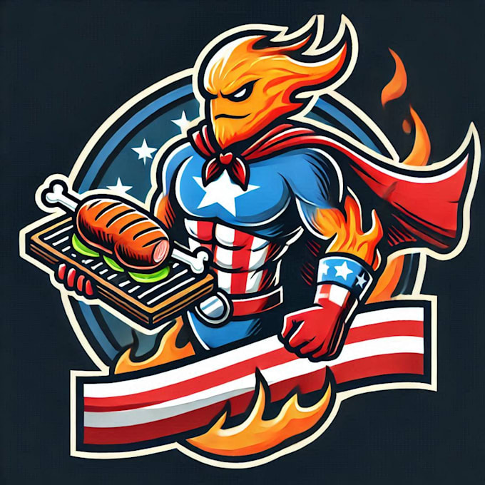 do awesome unique barbecue e sport mascot logo within two days design