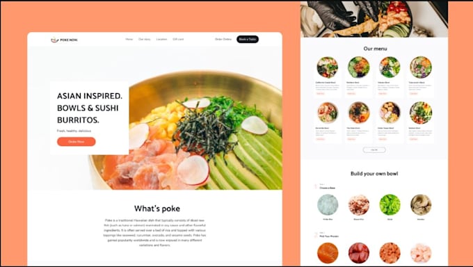 design unique restaurant, food and catering, online delivery, personal chef