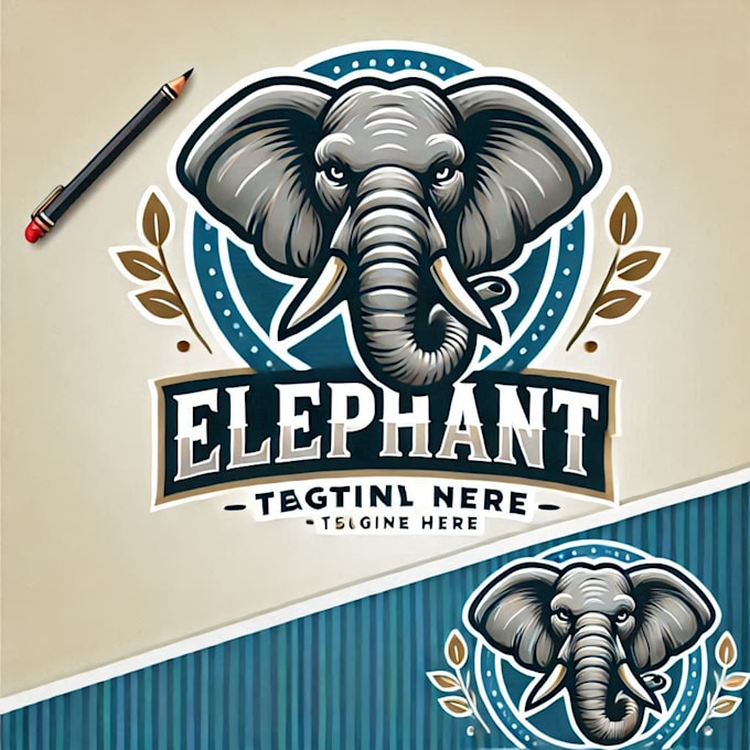 do make unique elephant mascot logo design with company