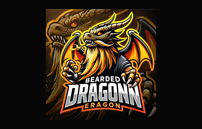 do amazing bearded dragon mascot logo in high definition