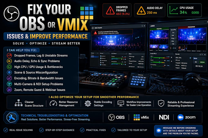 fix your obs or vmix issues and improve performance