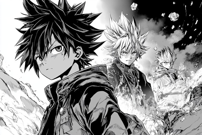 create shonen manga in black and white or full color