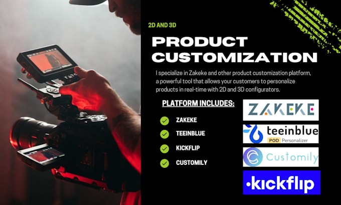 do zakeke 2d 3d product customization kickflip teeinblue customily for stores