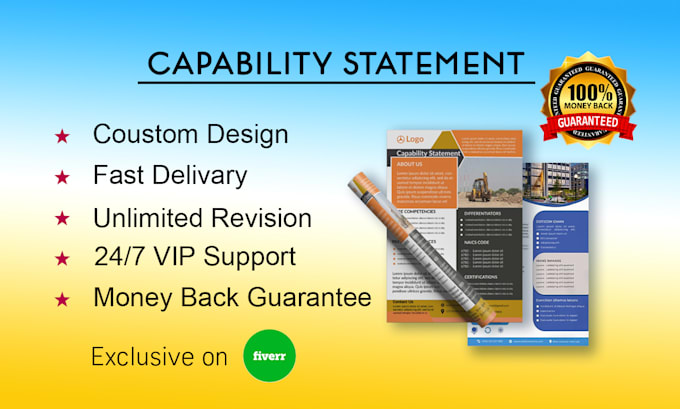 design effective capability statement, government contract and business flyer