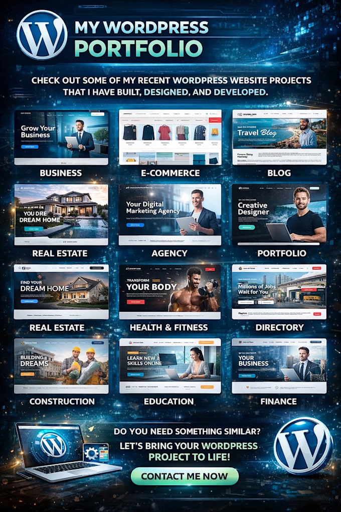 build, design, redesign, develop, update, clone, or customize wordpress