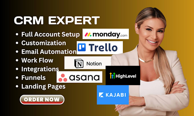 setup asana monday crm workflow trello clickup zapier automation smartsheet crm