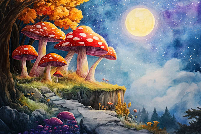 create 2d landscape and fantasy background
