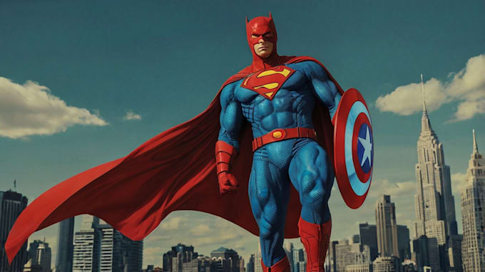 illustrate a superhero pop art portraits