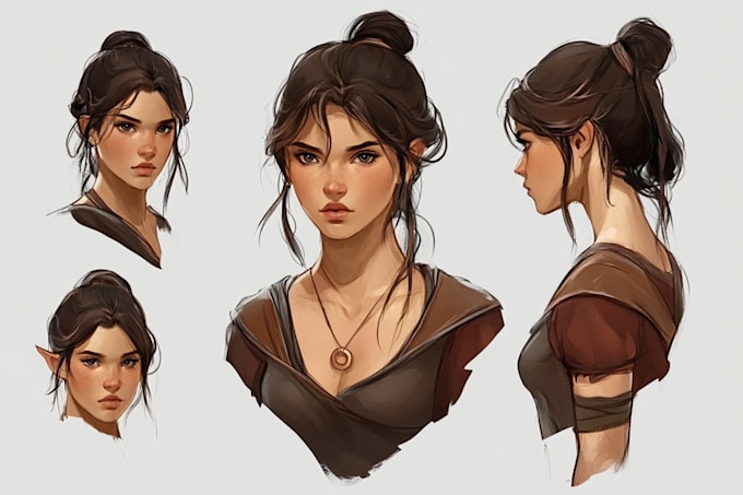 Crear arte de juego o arte conceptual de personajes en estilo fantasía