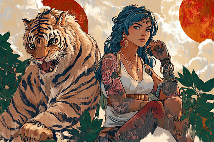 create japanese or oriental tattoo design for you