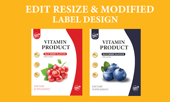 edit resize and modified the product label design