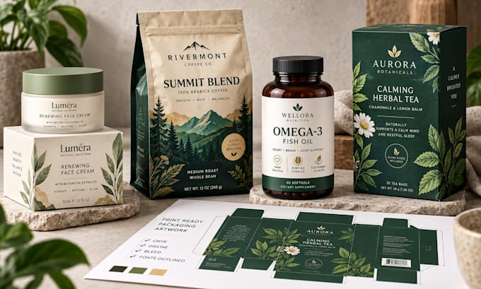 design professional product packaging and labels