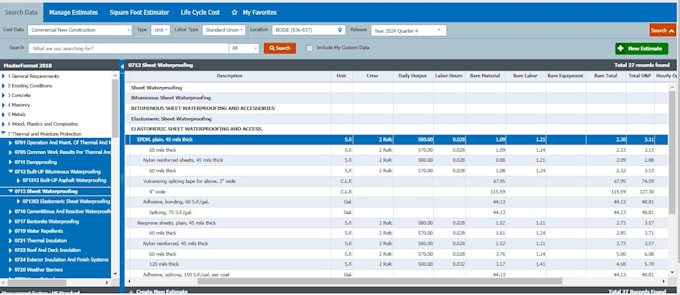 prepare cost database for usa, canada contractors as per zip code rsmeans