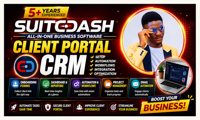 setup suitedash CRM client portal onboarding form automation dashboard workflows