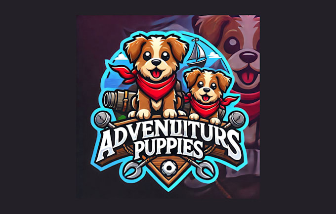 do modarn adventurous puppies mascot logo with new concepts
