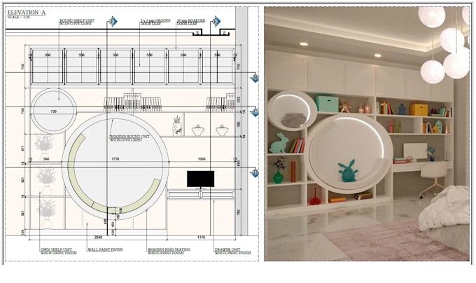 design millwork, kitchen, wardrobe, and furniture with 2d and 3d rendering