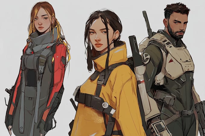 do character design, concept art or comic character nft