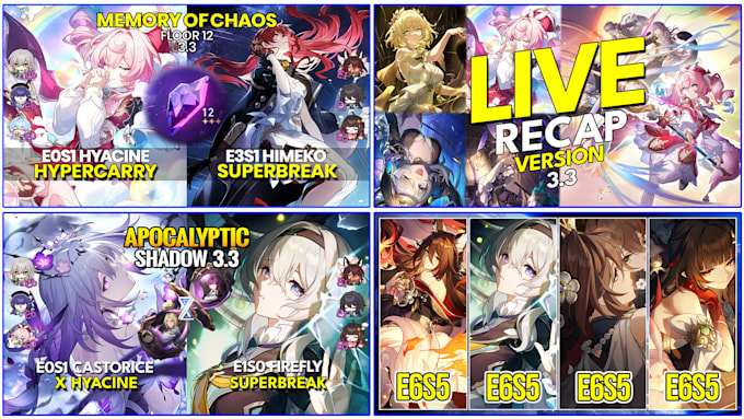 design high CTR honkai star rail youtube thumbnails