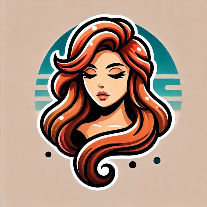 do modern girls hair style mascot logo design with 1 day delivery