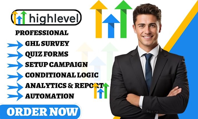 setup gohighlevel survey ghl quiz forms campaign management conditional logic