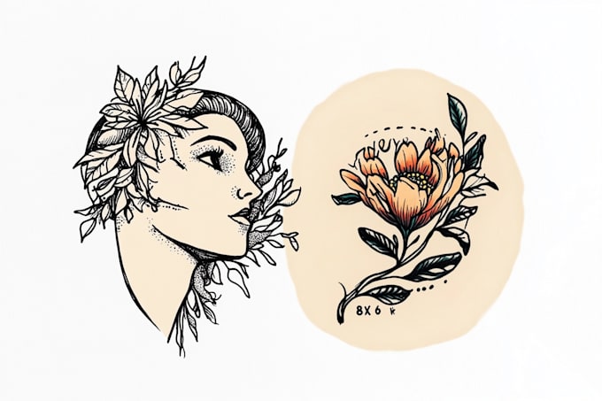 make a minimalist lineart tattoo design or illustration