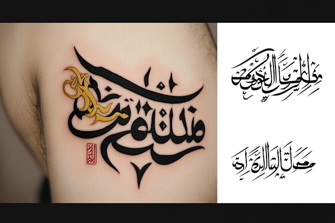 create arabic and persian minimal calligraphy tattoo