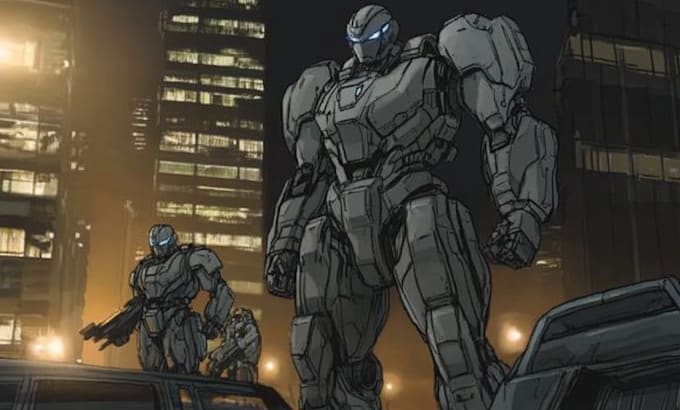 draw your mecha robot fanart or original in digital artwork