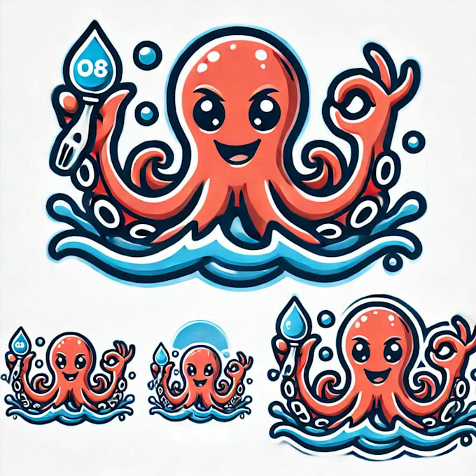do make octopas water style mascot logo design