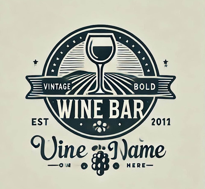 design creative wine bar logo