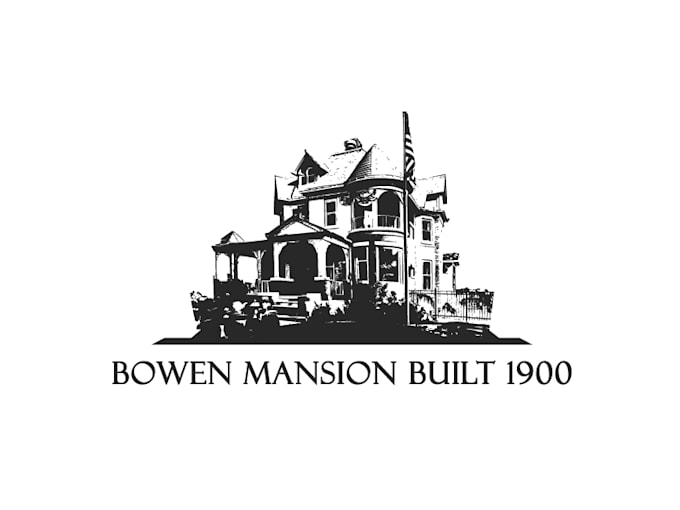 design historic buildings and mansions logo