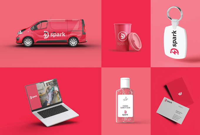 Do minimalist modern logo and brand identity with full branding kit by ...